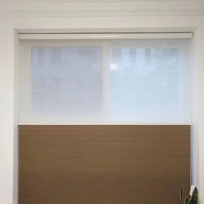 Motorized Honeycomb Window Shade , Wireless Bottom Up Automatic Cellular Blinds