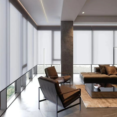 Cordless Blackout Office Window Drapes , Electric Roller Blinds For Offices