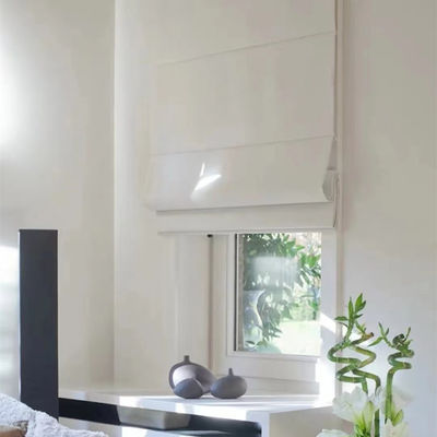 Gray Roman Blind Curtains Electric Motorized Up Down For Living Room Bedroom
