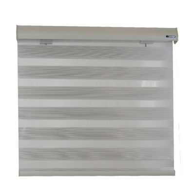 Double Pane Sheer Zebra Vision Blinds Polyester Metallic Material For Office
