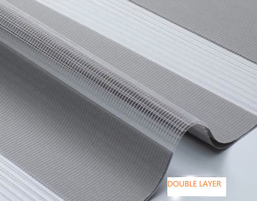 Manual Semi Blind Zebra Fabric Blinds Polyester Material For Office