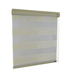 Zebra Pattern Blackout Double Roller Blinds Waterproof For Office