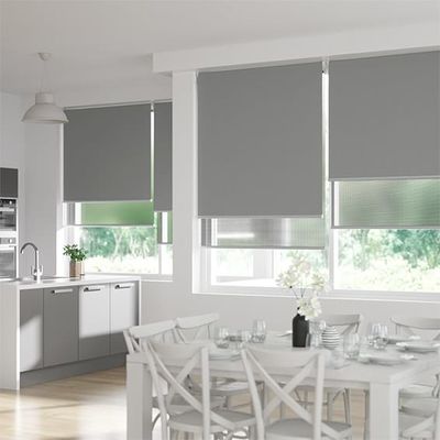 Manual Fabric Grey Day And Night Roller Blinds For Indoor Privacy Protection