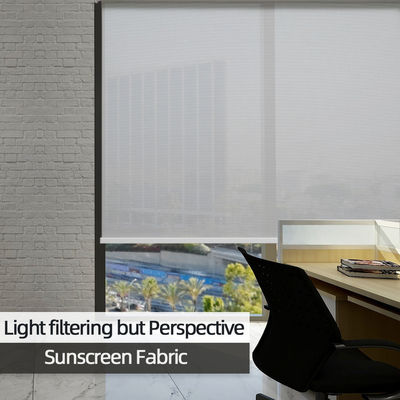 Decorative Roller Window Blinds Transparent Double Layers Fabric For Home