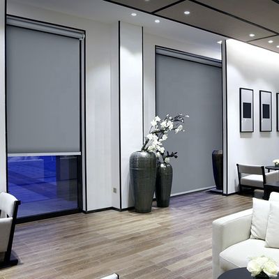 Polyester Material Semi Transparent Window Blinds , Waterproof Sunscreen Roller Blinds