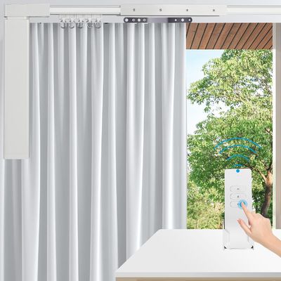 Wholesale Factory Aluminium Heavy Duty Ceiling Tuya Wifi Motor Automatic Smart Electric Curtain Rail Track System