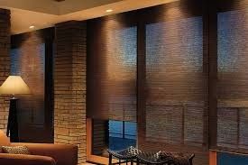 Solid Wood Office Window Drapes , Dust Proof Bamboo Venetian Blinds