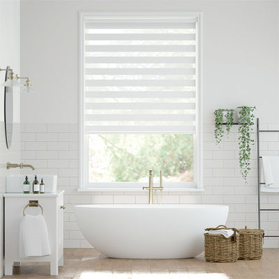 Grey Motorized Roman Blind Curtains PVC Laminated Type For Living Room