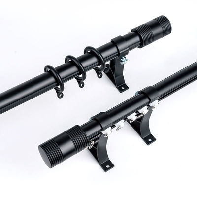 Aluminium Double Living Room Bay  Black Combining Curtain Rods And Rails