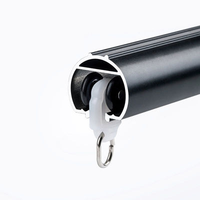 Aluminium Double Living Room Bay  Black Combining Curtain Rods And Rails