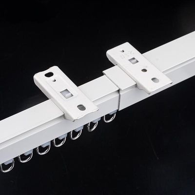 Metal Extendable Curtain Track , Telescopic S Fold Heavy Duty Curtain Rails