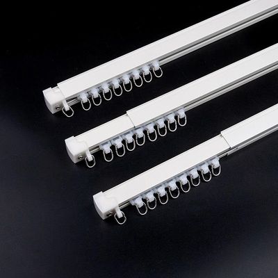 Metal Extendable Curtain Track , Telescopic S Fold Heavy Duty Curtain Rails