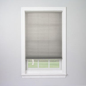 Cordless Double Pleated Honeycomb Window Shade Windproof Polyester Material