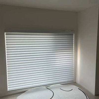 Roller Zebra Blind Curtain White Gray Colored For Living Room