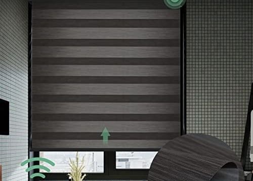 Grey Motorized Roman Blind Curtains PVC Laminated Type For Living Room