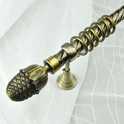 wholesale window decoration bronze Gold Chrome copper sliver metal iron curtain rods set