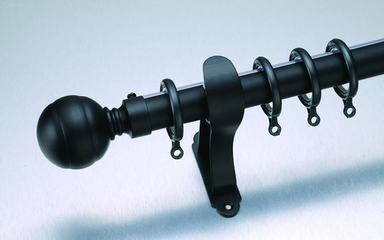Window Decorative Fitting Stainless Steel Pipe Curtains Metal Double Black Color Curtain Rods