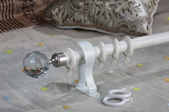 28mm Decorative Aluminum Poles Crystal Finials Curtains Rods Set