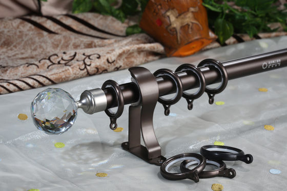 28mm Decorative Aluminum Poles Crystal Finials Curtains Rods Set