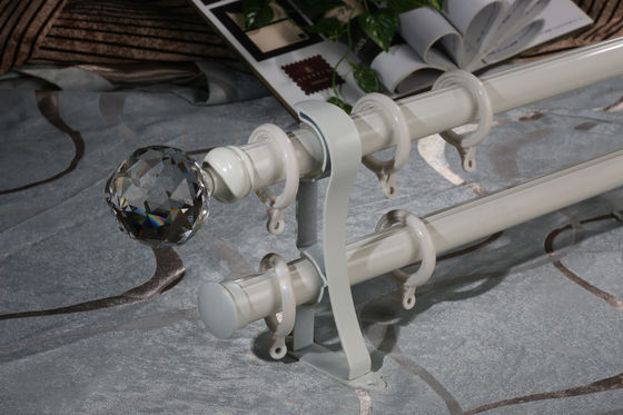 28mm Decorative Aluminum Poles Crystal Finials Curtains Rods Set