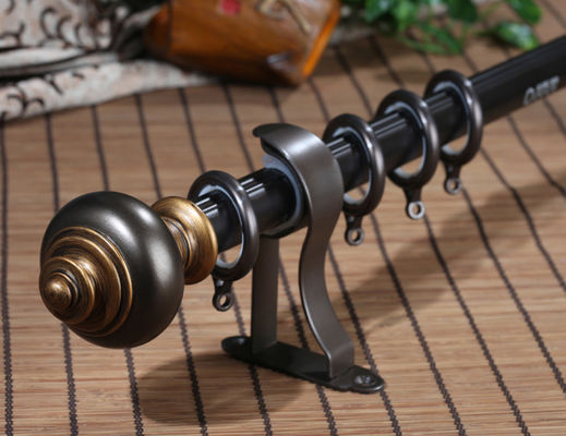 Window Decorative Luxury Resin End Caps 28mm Hollow Aluminum Curtain Rod