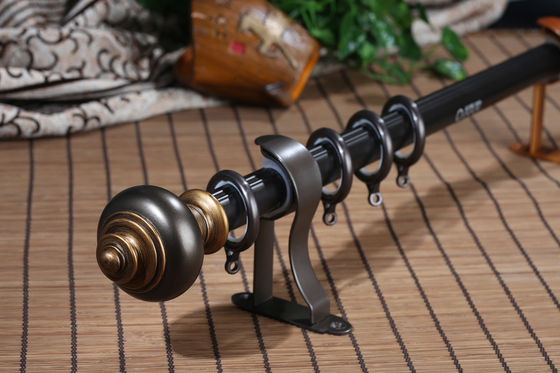 Window Decorative Luxury Resin End Caps 28mm Hollow Aluminum Curtain Rod