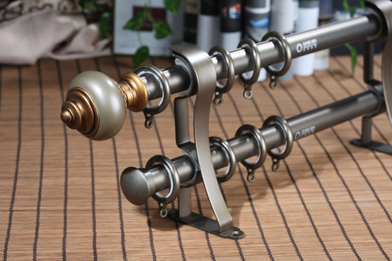 Window Decorative Luxury Resin End Caps 28mm Hollow Aluminum Curtain Rod