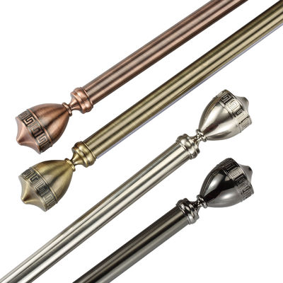 Elegant Heavy Duty Long Curtain Rod Brackets With Round Finials