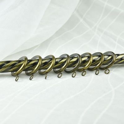 Window Twisted Wrought Iron Curtain Pole Short Brass Double Curtain Rods