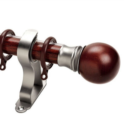 Wood Curtain Rod UK Design Livingroom Window Curtain Pole , Rod Finials, Livingroom Curtain Pole
