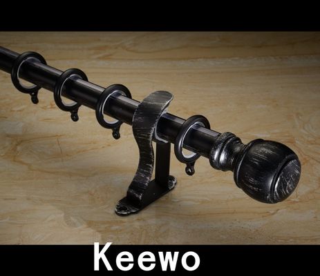 Wood Curtain Rod UK Design Livingroom Window Curtain Pole , Rod Finials, Livingroom Curtain Pole