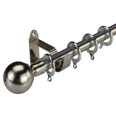 Ready ship window decorative ball end cap metal 28mm diameter single curtain rods with curtain rod accessories