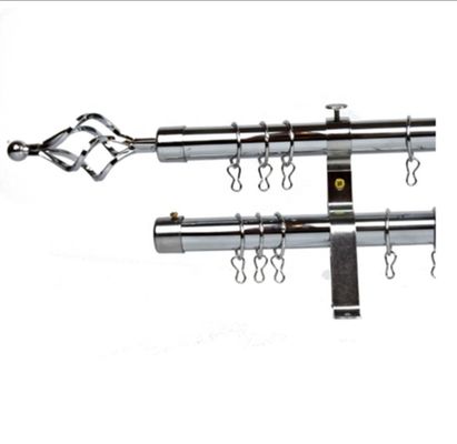 28mm Extendable Curtain Pipe Rod Silver Color For Home Window