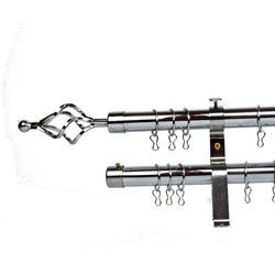 28mm Extendable Curtain Pipe Rod Silver Color For Home Window