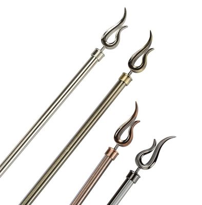 Antique Brass Stainless Steel Extendable Curtain Rods With Curtain Accessories