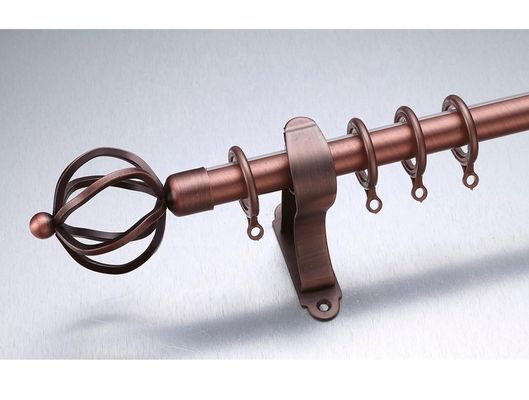 Kenya Length 3m Leaf Antique Brass Finial Long Curtain Rods