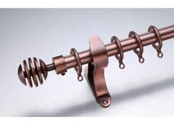 Kenya Length 3m Leaf Antique Brass Finial Long Curtain Rods