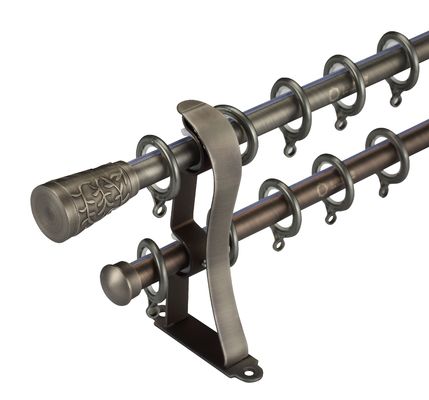Metal Aluminum Curtain Pipe Rod Anti Rust With Cover Brackets Ring