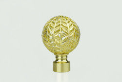 Factory direct wholesale new design golden crystal diamond metal curtain finials curtain rod accessories