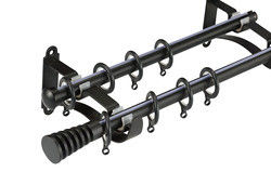 Single Double Curtain Pipe Rod Steel Material Modern Style For Home