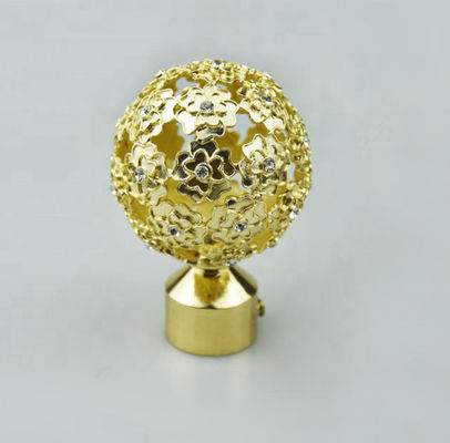Golden Ball Cap Curtain Rods Finials Luxury Style For Restaurants Hotels