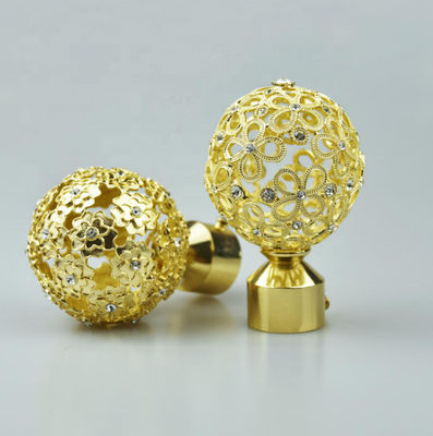 Golden Ball Cap Curtain Rods Finials Luxury Style For Restaurants Hotels