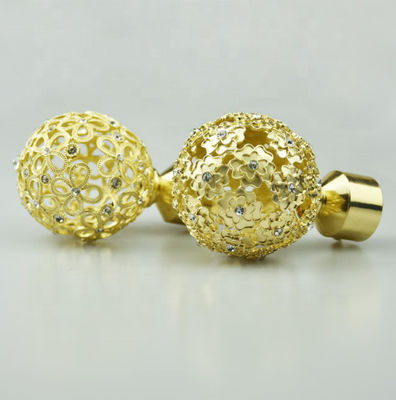 Golden Ball Cap Curtain Rods Finials Luxury Style For Restaurants Hotels