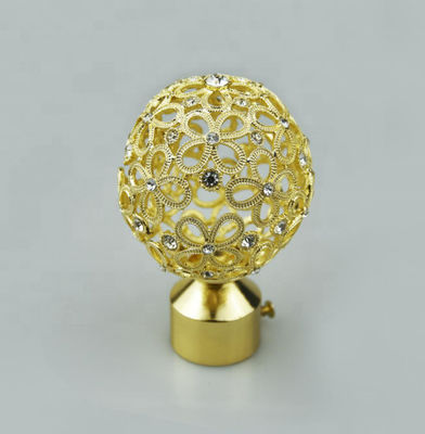Golden Ball Cap Curtain Rods Finials Luxury Style For Restaurants Hotels