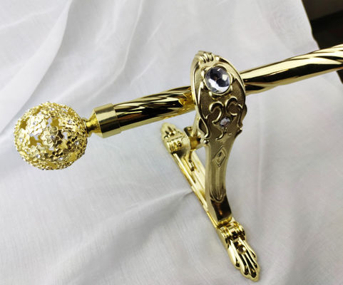 Golden Ball Cap Curtain Rods Finials Luxury Style For Restaurants Hotels