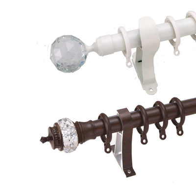 Decorative Glass Curtain Pipe Rod Leaf Finials With 22mm 25mm Size