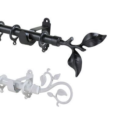 Decorative Glass Curtain Pipe Rod Leaf Finials With 22mm 25mm Size