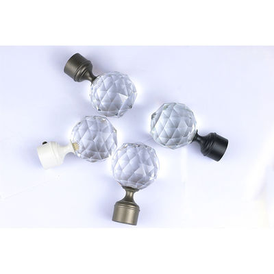 Decorative Glass Curtain Pipe Rod Leaf Finials With 22mm 25mm Size