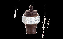 Decorative Glass Curtain Pipe Rod Leaf Finials With 22mm 25mm Size