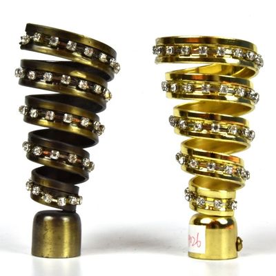 Bronze Golden Color Curtain Pipe Rod Finials Metal Material For Decoration